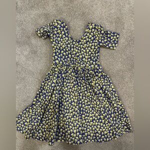 Alice and Ames Floral Blue and Yellow Kids Dress